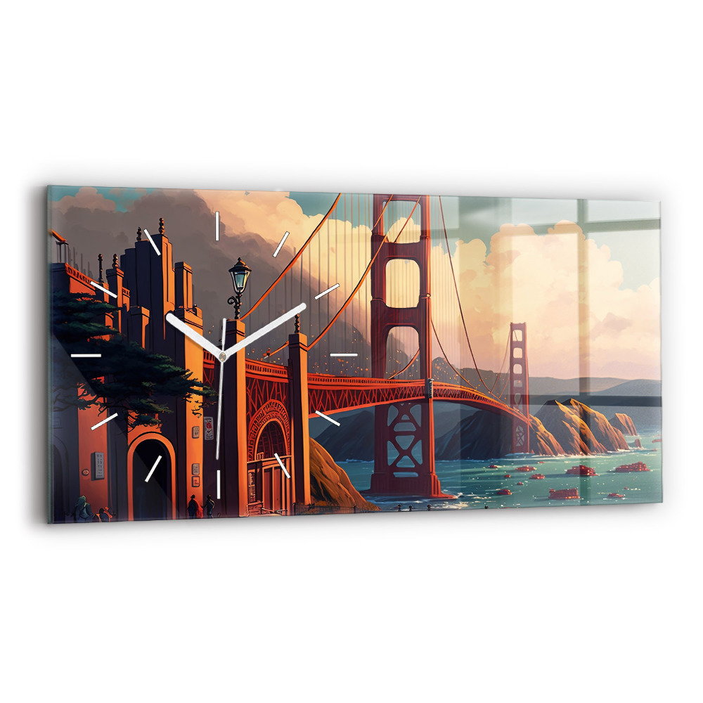 Sklenené hodiny na stenu Most San Francisco