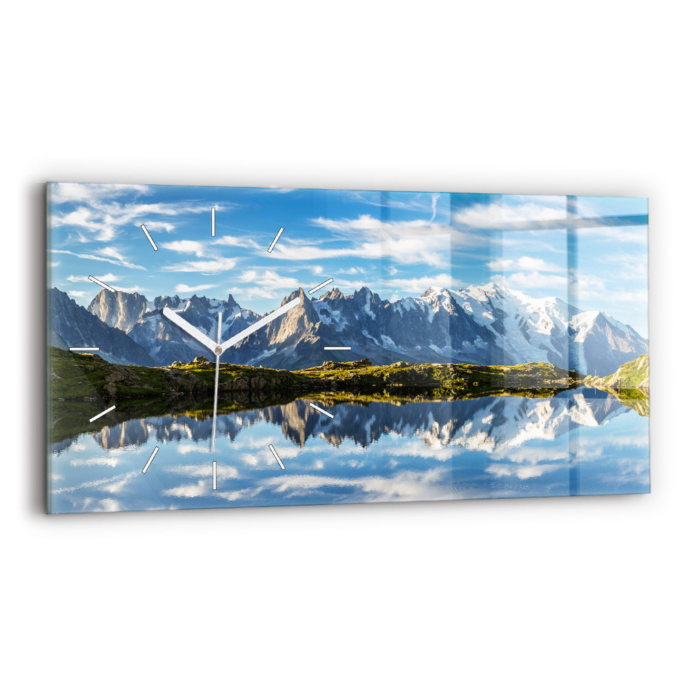 Horizontálne sklenené hodiny Údolie Chamonix francúzske Alpy