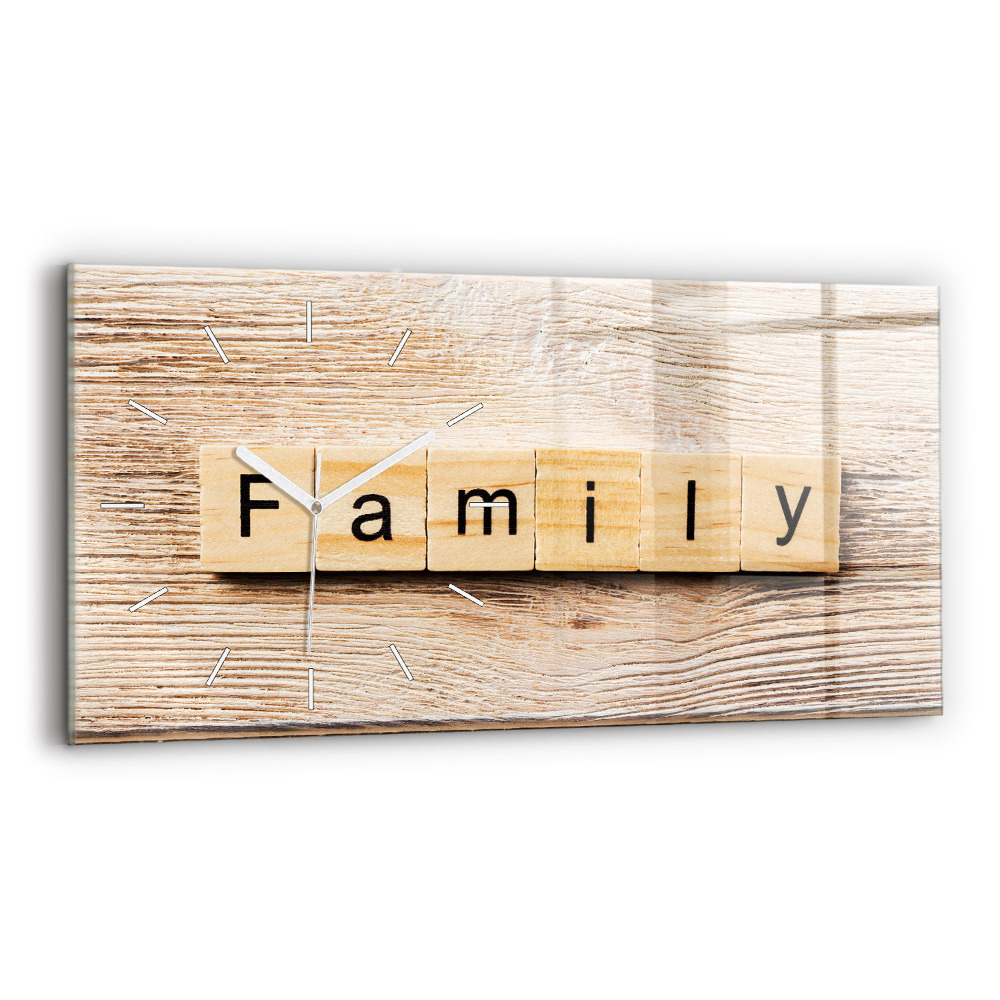 Sklenené hodiny Rodinný nápis