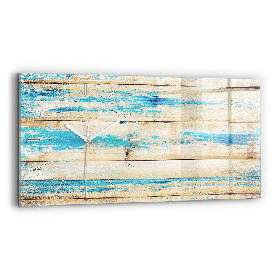 Sklenené hodiny na stenu Poškriabané drevo