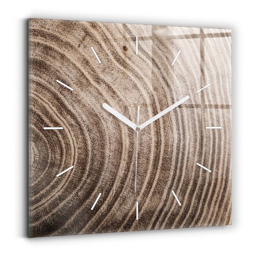 Štvorcové nástenné hodiny Kmeň stromu