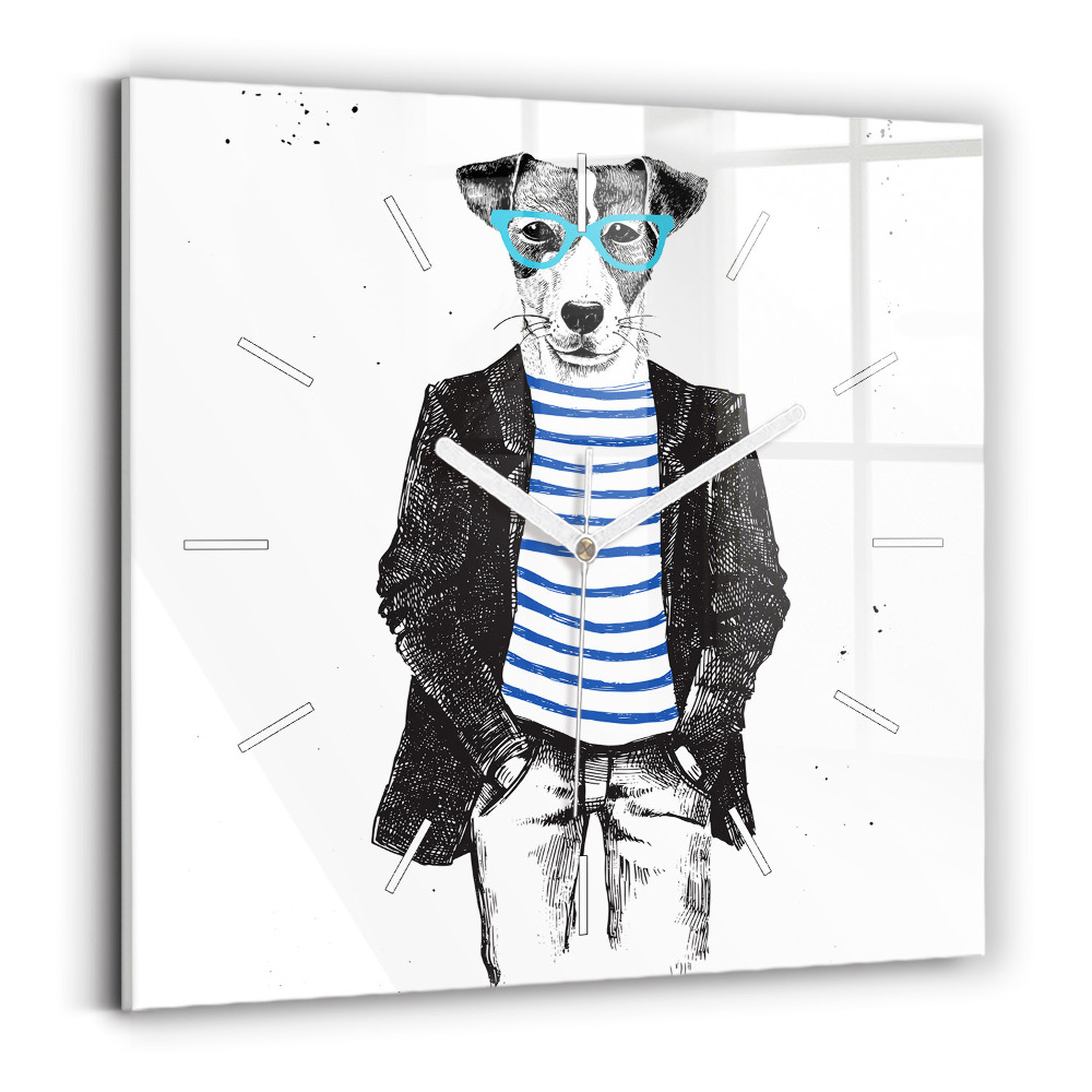 Štvorcové hodiny Pes v ľudskom tele