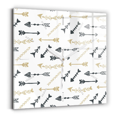 Štvorcové nástenné hodiny Geometrický vzor hipstera