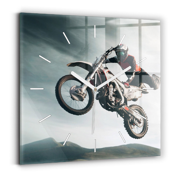 Štvorcové hodiny Motocykel Adrenalínový štýl