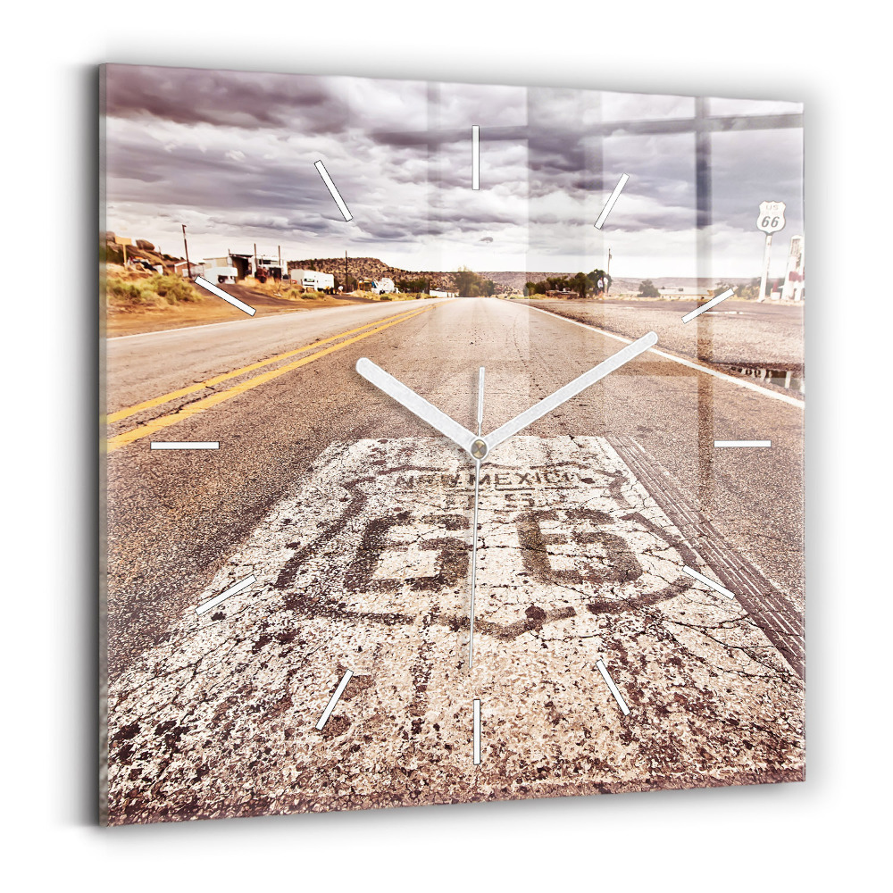 Sklenené hodiny Cesta Route 66 USA