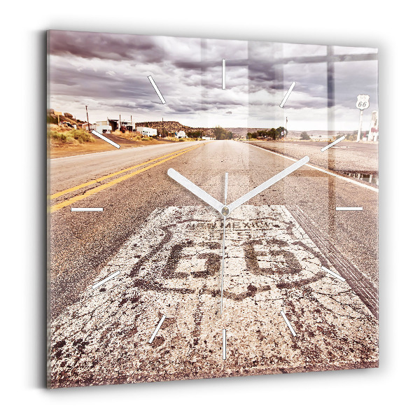 Sklenené hodiny Cesta Route 66 USA