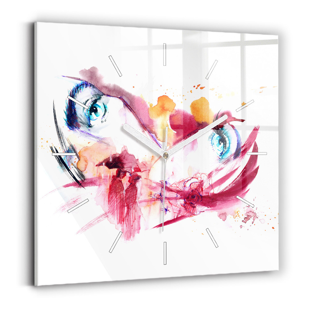 Štvorcové nástenné hodiny Romantický pár