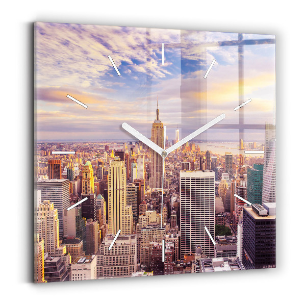Sklenené hodiny Západ slnka New York