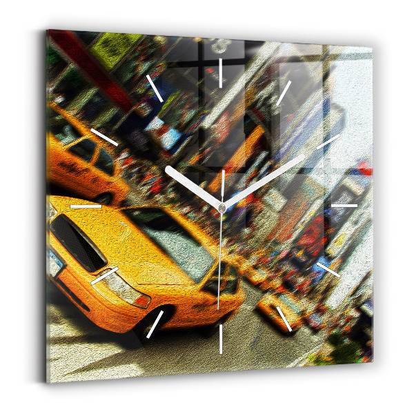 Sklenené hodiny Newyorské taxíky