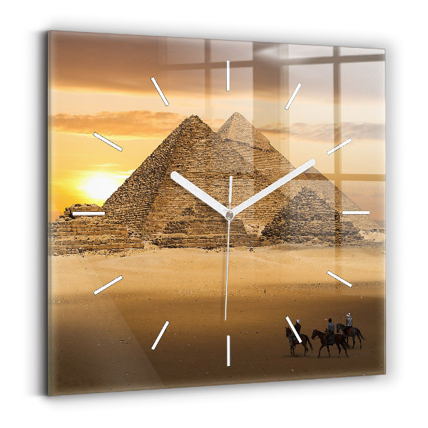 Štvorcové hodiny Pyramídy a západ slnka