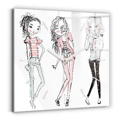 Sklenené hodiny na stenu Dámska móda