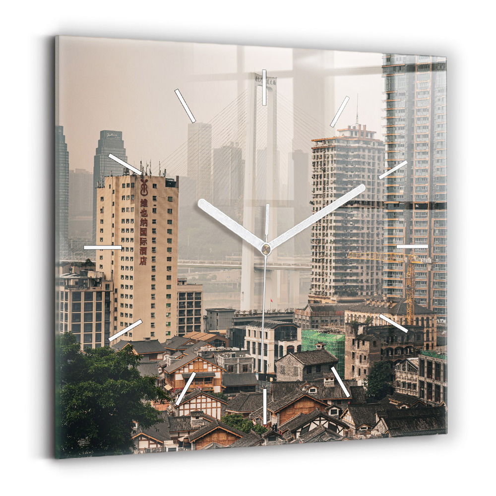 Štvorcové hodiny Staré mesto v Čchung-čchingu