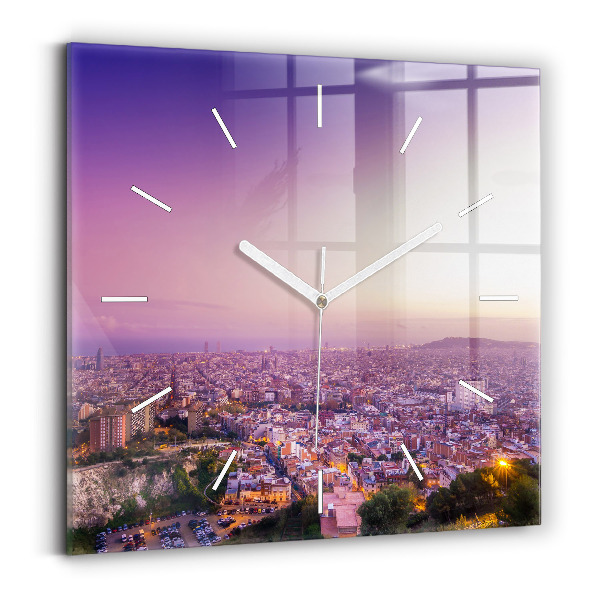 Štvorcové nástenné hodiny Barcelona Bunkre El Carmel