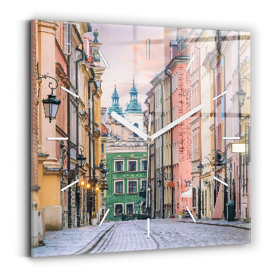 Štvorcové nástenné hodiny Staré mesto vo Varšave