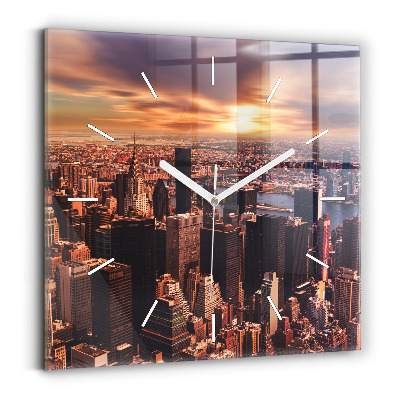 Sklenené hodiny Panoráma mesta na západ