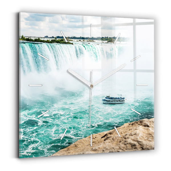 Štvorcové nástenné hodiny Loď a Niagara