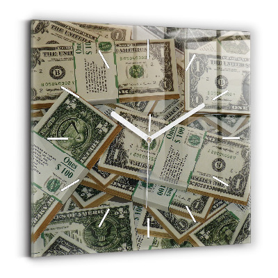 Sklenené hodiny na stenu 1 americký dolár