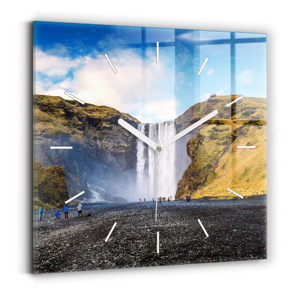 Sklenené hodiny Vodopád na Islande