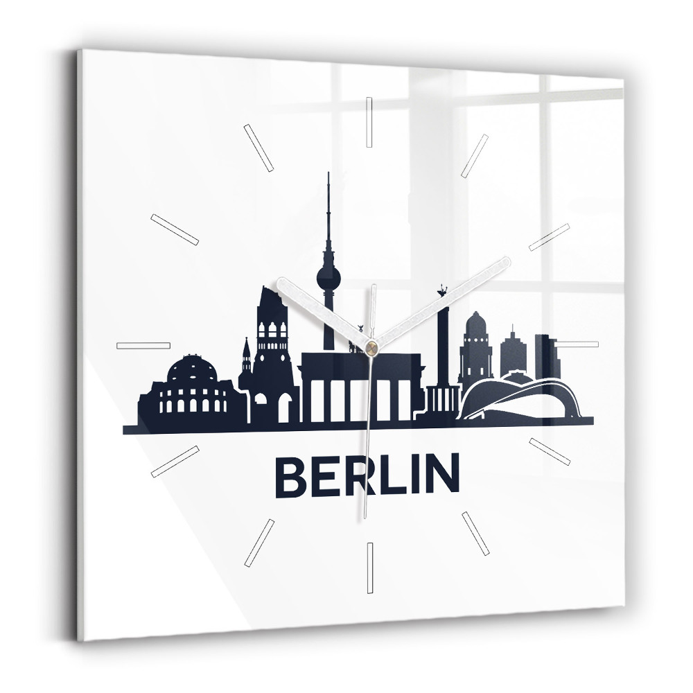 Sklenené hodiny Ilustrácia mesta Berlín