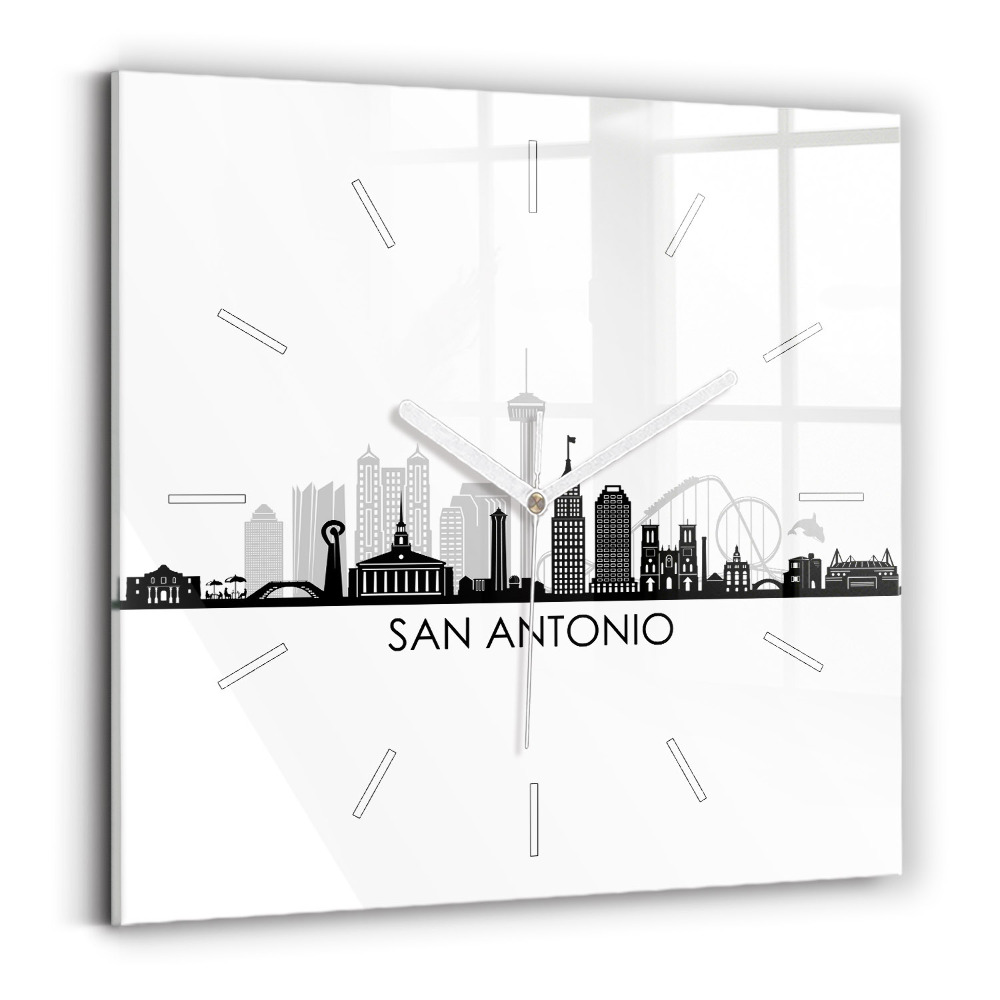 Sklenené hodiny na stenu Mesto San Antonio Texas
