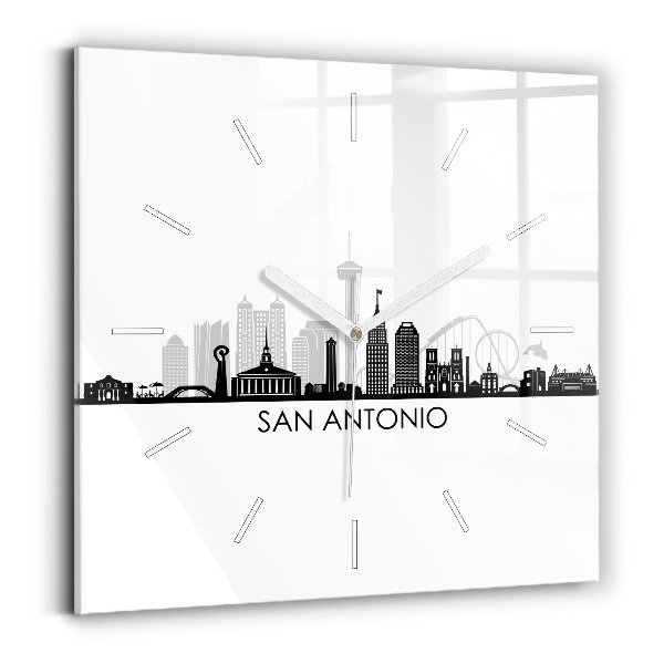 Sklenené hodiny na stenu Mesto San Antonio Texas