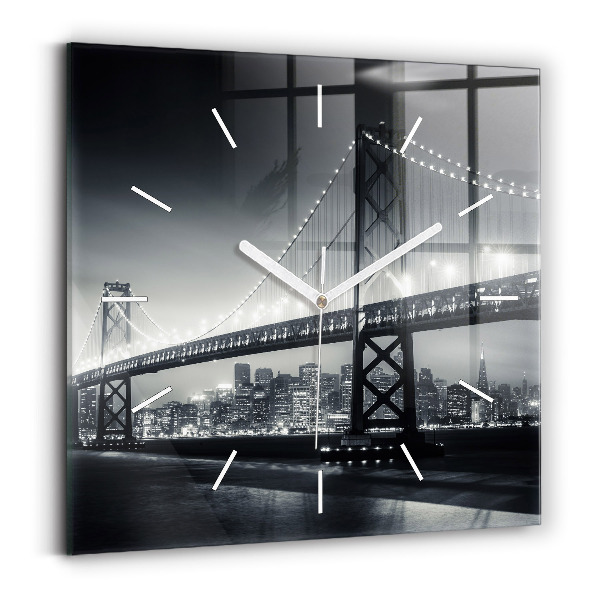 Sklenené hodiny na stenu Most v noci San Francisco