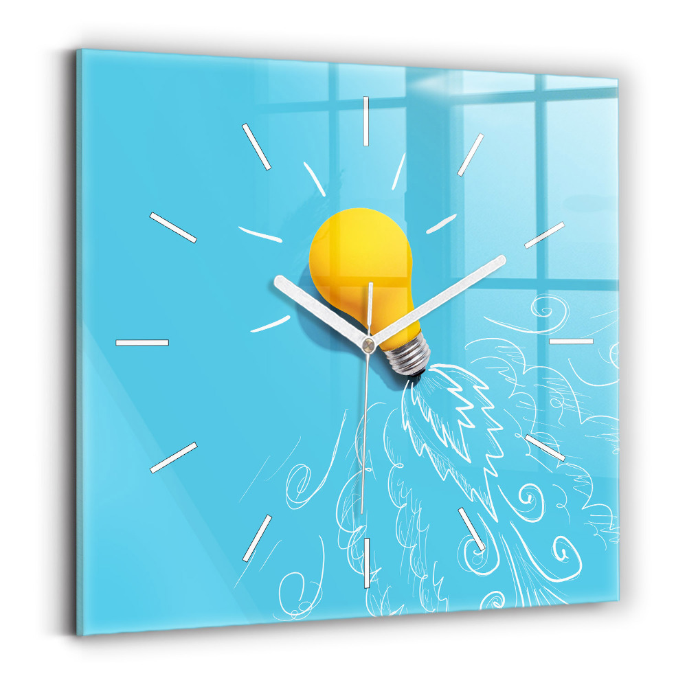 Štvorcové hodiny Kresba žiarovky