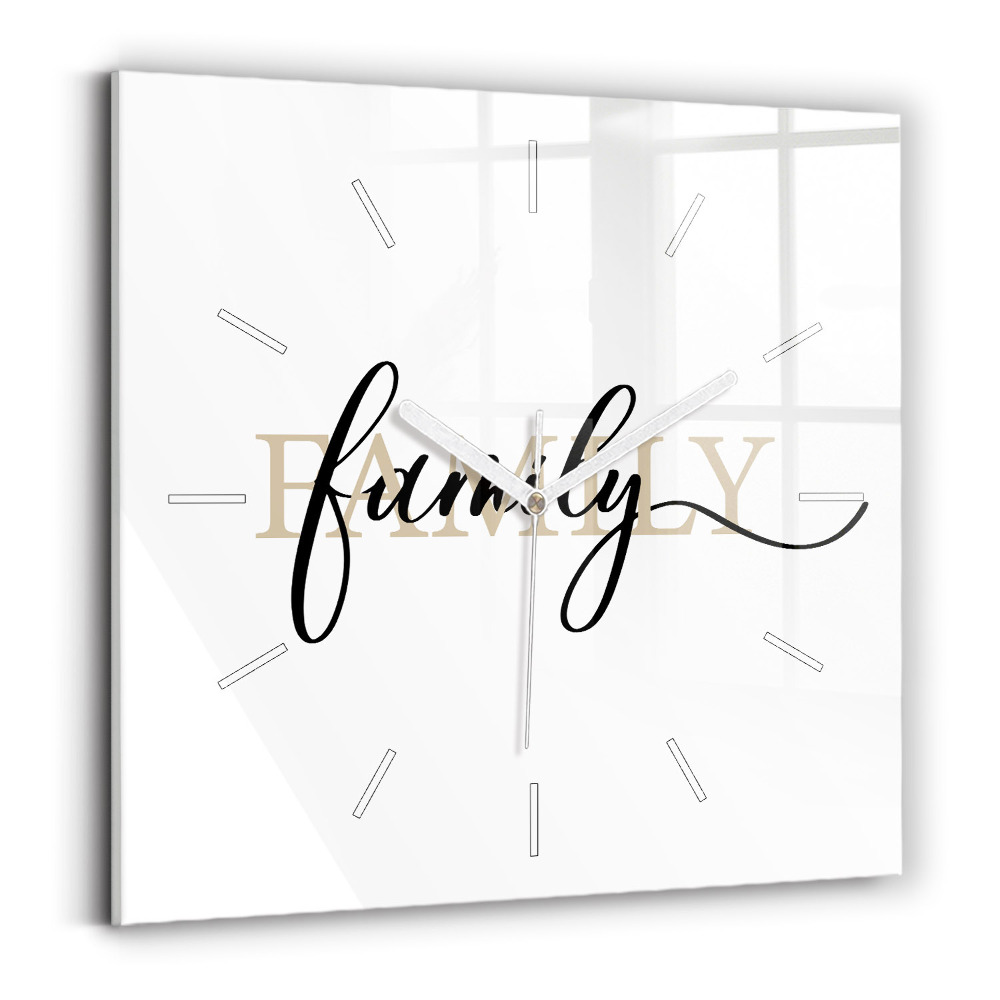 Sklenené hodiny Rodinný nápis