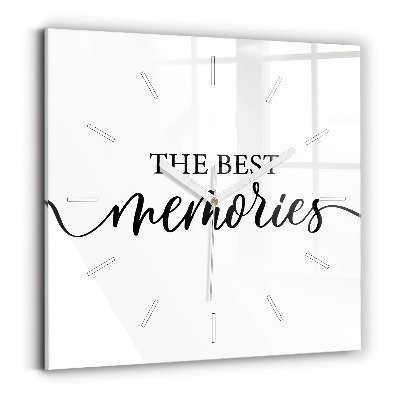 Štvorcové hodiny Nápis Spomienky