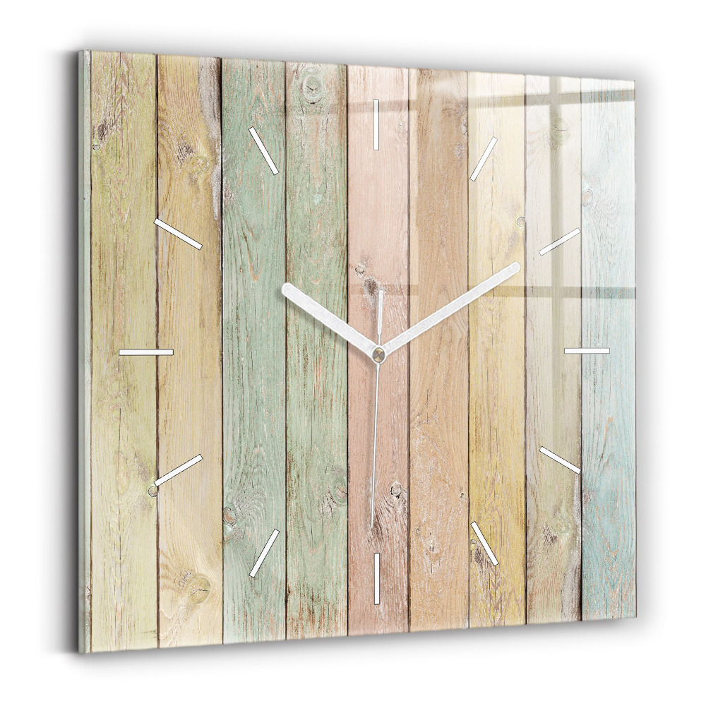 Štvorcové nástenné hodiny Farebné dosky