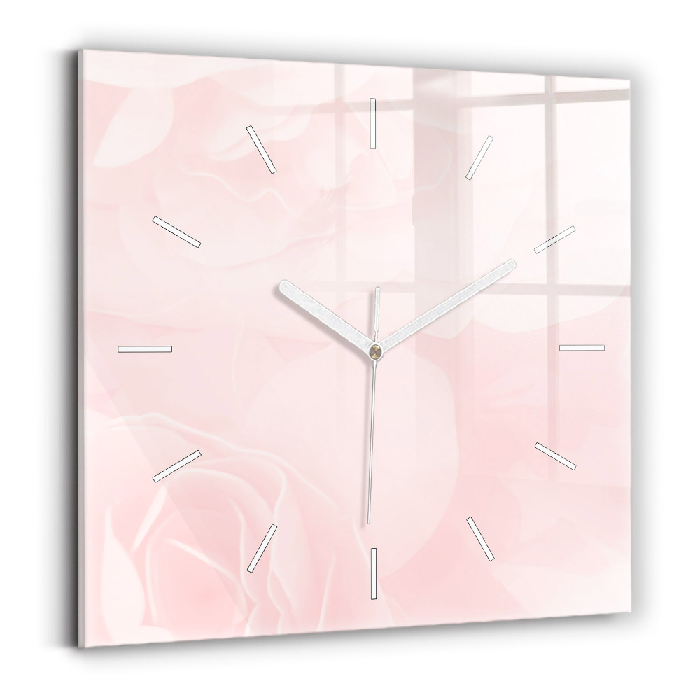 Štvorcové hodiny Kvitnúce ruže