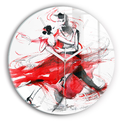 Okrúhle sklenené hodiny Tancujúci pár