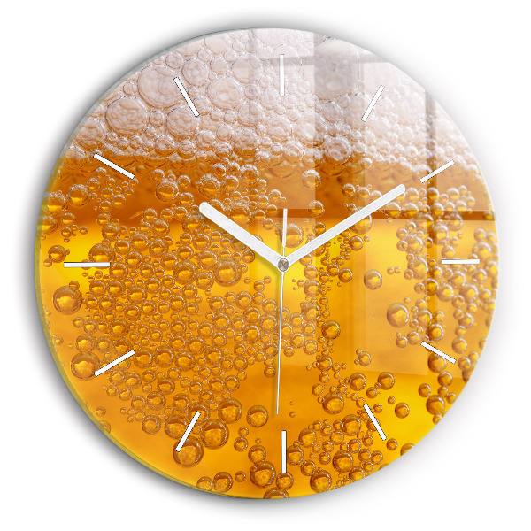 Okrúhle nástenné hodiny Pivo s penou