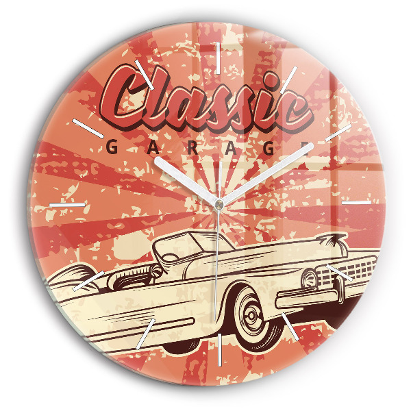 Okrúhle hodiny Retro retro auto