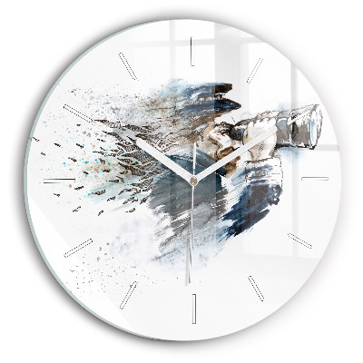 Okrúhle nástenné hodiny Kapitán s ďalekohľadom