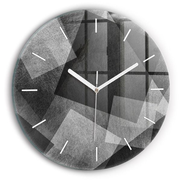 Okrúhle sklenené hodiny Geometrická abstrakcia