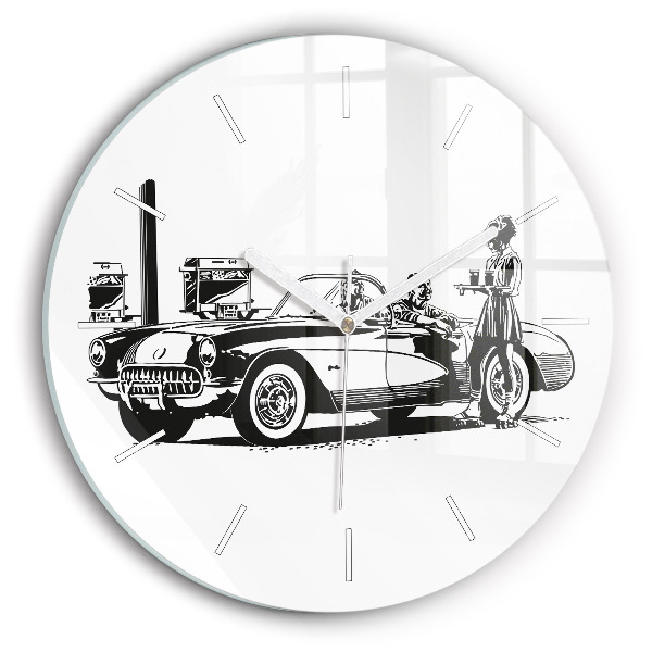 Okrúhle sklenené hodiny Retro ilustrácia