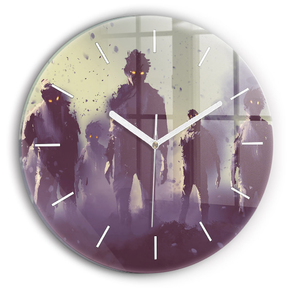 Okrúhle hodiny Zombie v noci - halloween