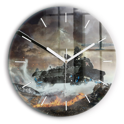 Okrúhle sklenené hodiny Grafika nádrže