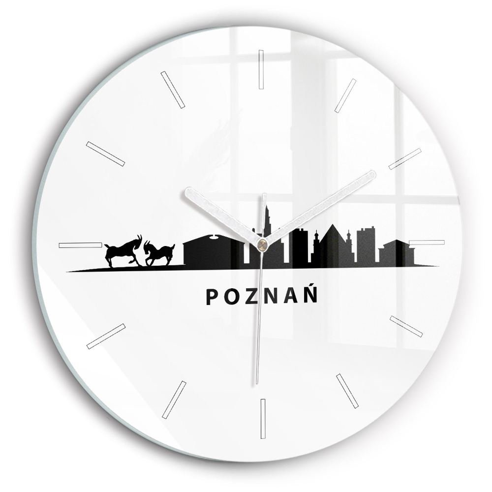 Okrúhle sklenené hodiny Grafika panorámy Poznane