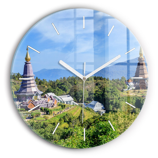 Okrúhle sklenené hodiny Národný park Chiang Mai