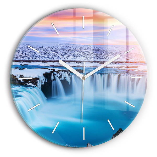 Okrúhle hodiny Vodopád Godafoss Island