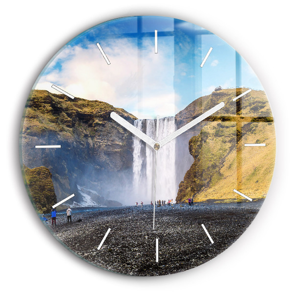 Okrúhle hodiny Vodopád na Islande
