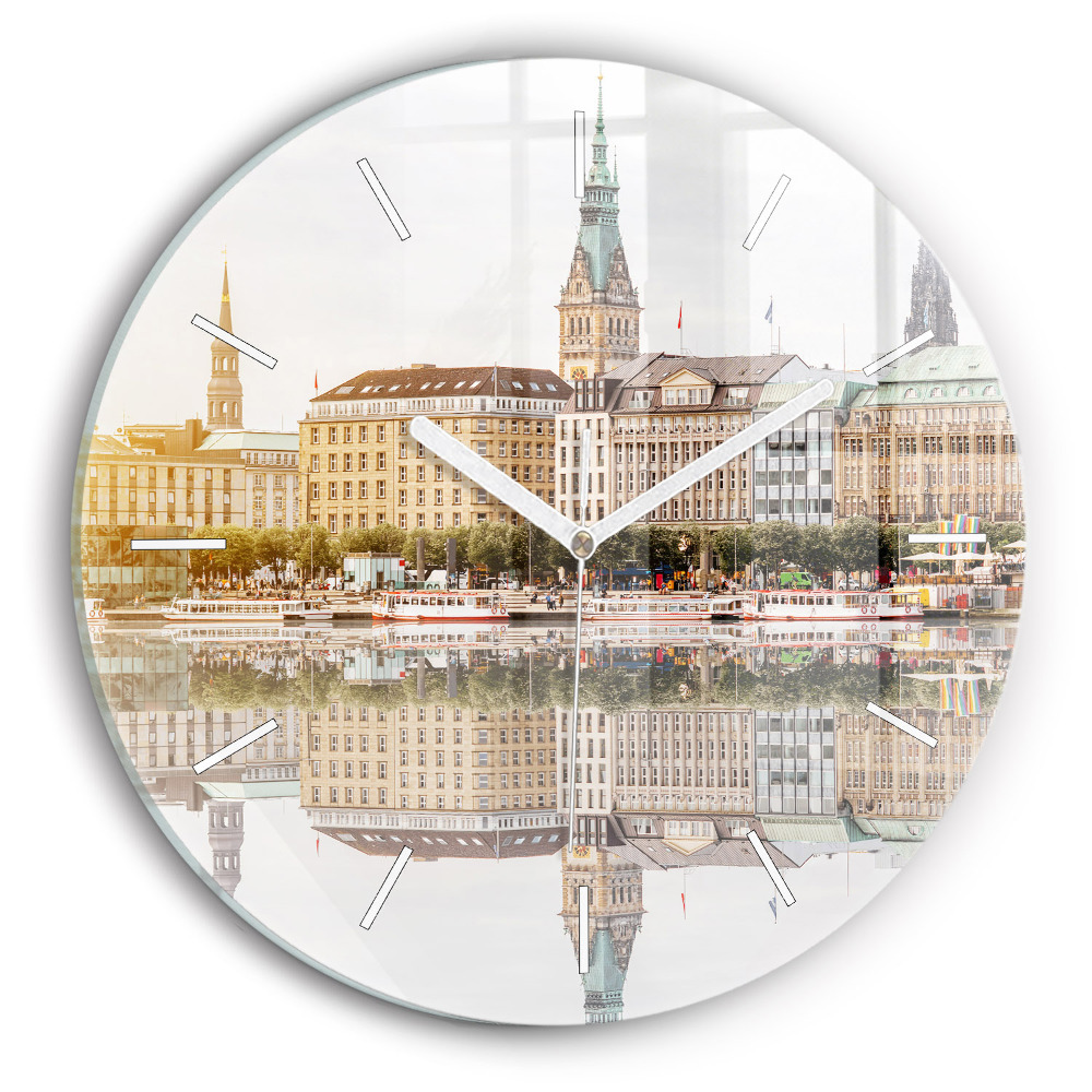 Okrúhle hodiny Rieka Hamburg Nemecko
