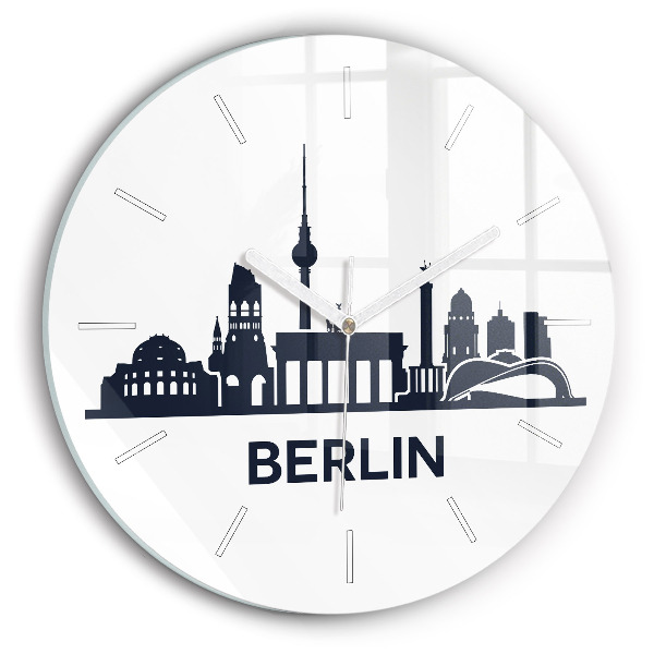Okrúhle nástenné hodiny Ilustrácia mesta Berlín