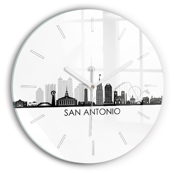 Okrúhle sklenené hodiny Mesto San Antonio Texas