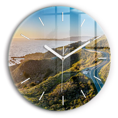Okrúhle sklenené hodiny Cesta do San Francisca