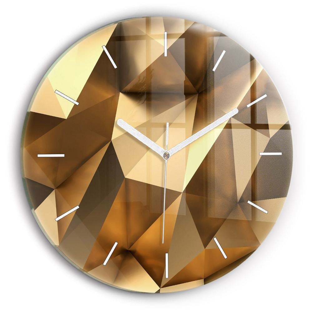 Okrúhle sklenené hodiny Geometrická textúra