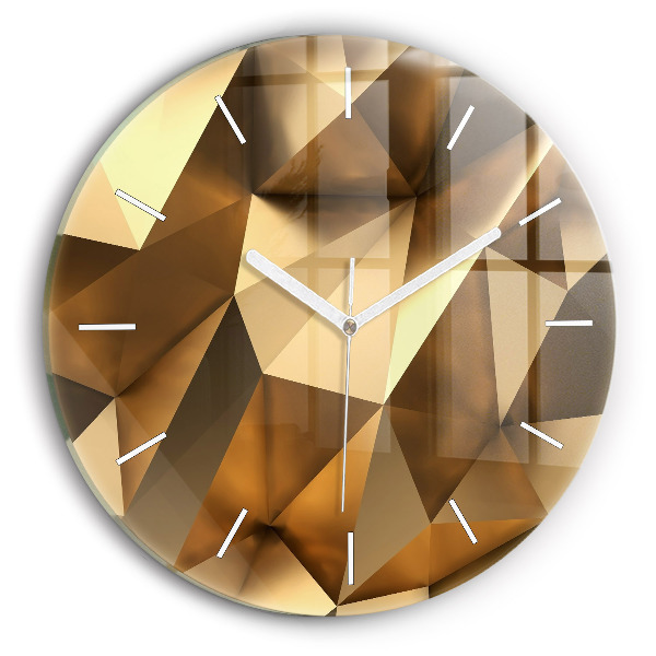 Okrúhle sklenené hodiny Geometrická textúra
