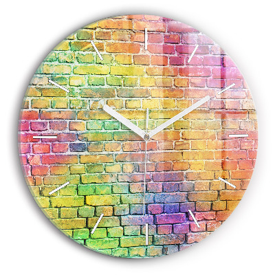 Okrúhle sklenené hodiny Maľovaná stena